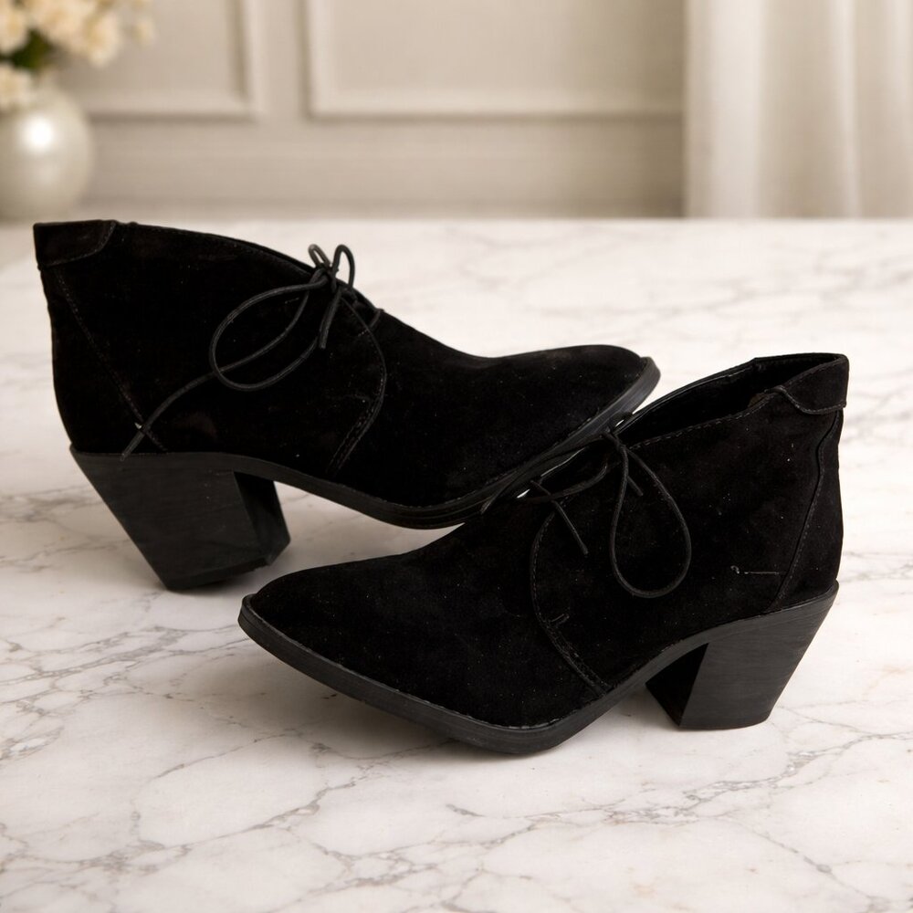 Blowfish Malibu Black Heeled Ankle Boots – NWOT – Size 8.5